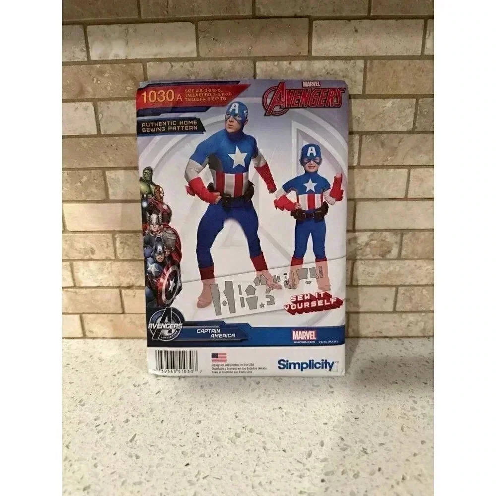 UNCUT Simplicity 1030/ S0225‎ Sewing Pattern. Marvel Avengers Captain America SH